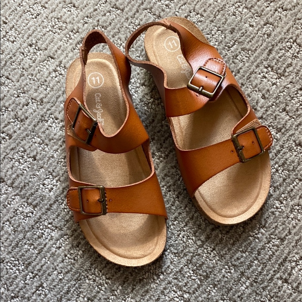 Cat & Jack Kids Brown Sandals 11T, NWOT